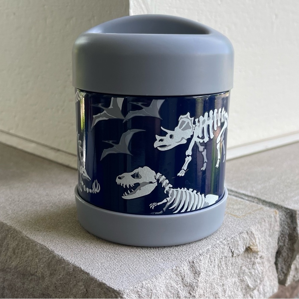 Pottery Barn Kids Mackenzie Blue/Gray Glow-in-the-Dark Dinos Hot Cold Container
